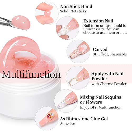 MEET ACROSS Solid Gel Builder Kit 2PCS with Mini Lamp