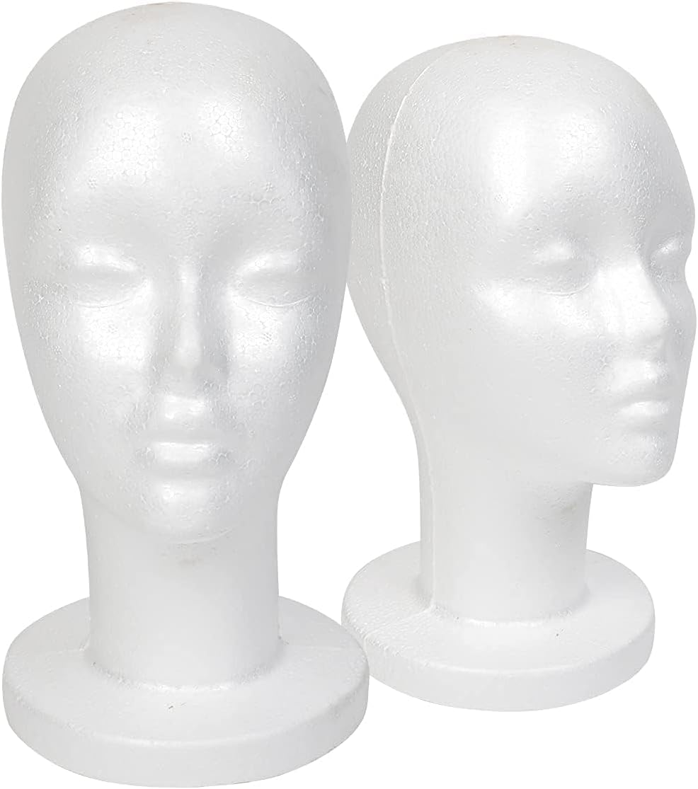 STUDIO LIMITED 114 Inch Styrofoam Mannequin Head 2 Pack