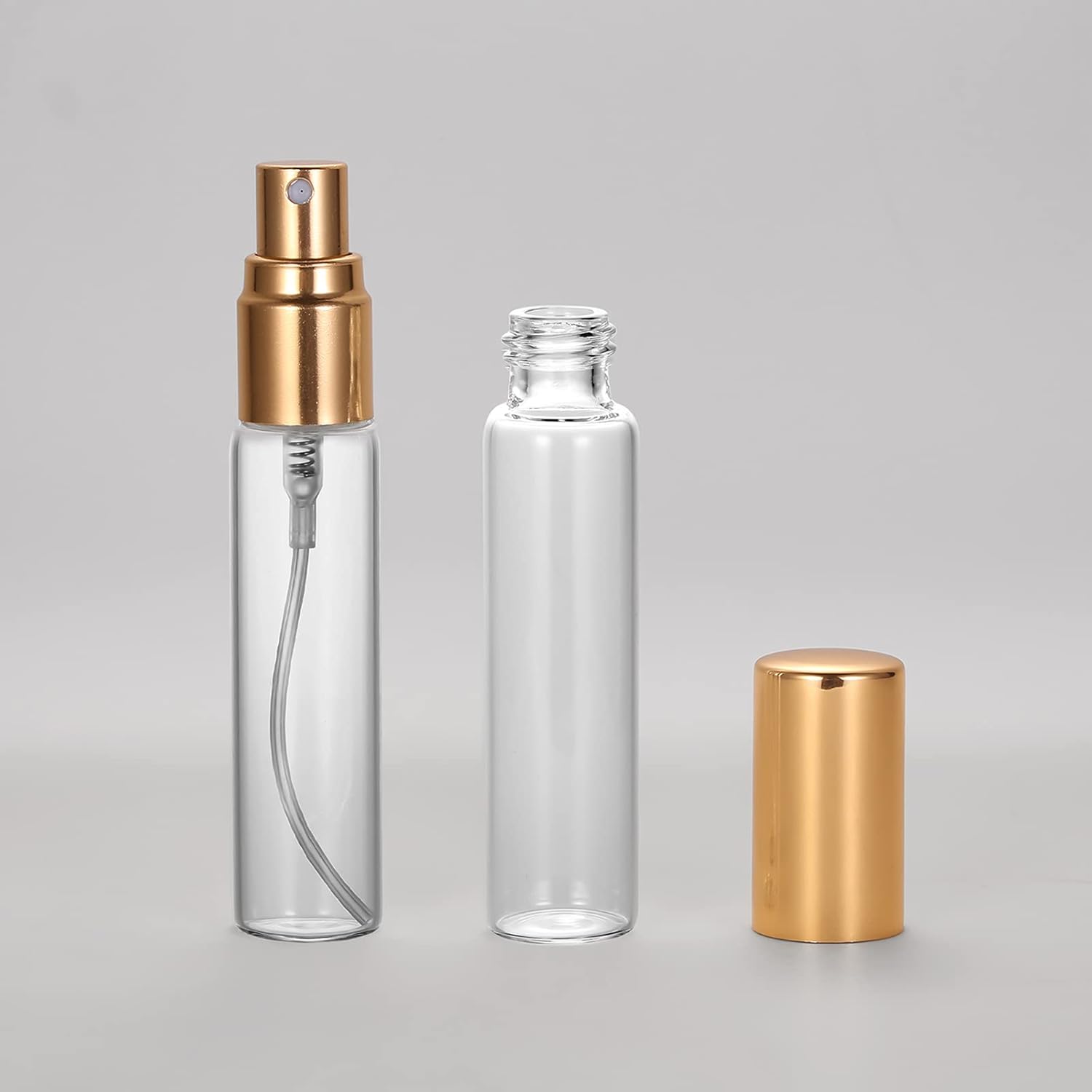 20 Pack 10ML Refillable Spray Bottle Set With Gold Caps