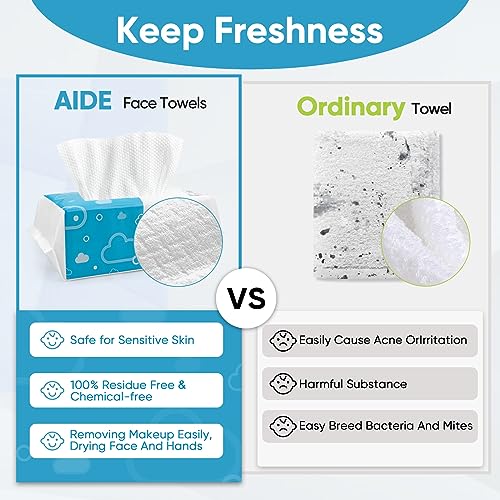 AIDEA Face Towels 600 Ct Disposable Wipes for Sensitive Skin