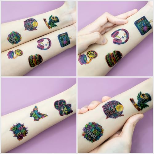 96 PCS Neon Glow In The Dark Temporary Tattoos for Kids