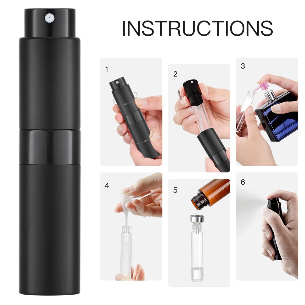 Lisapack 8ml Atomizer Spray Bottle Matte Black