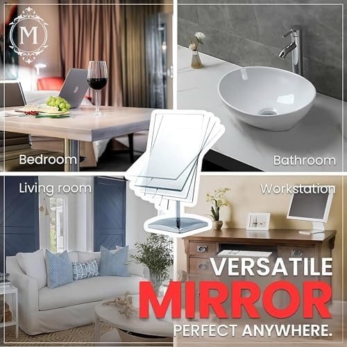 Mirrorvana Large Adjustable Desk Mirror with Stand