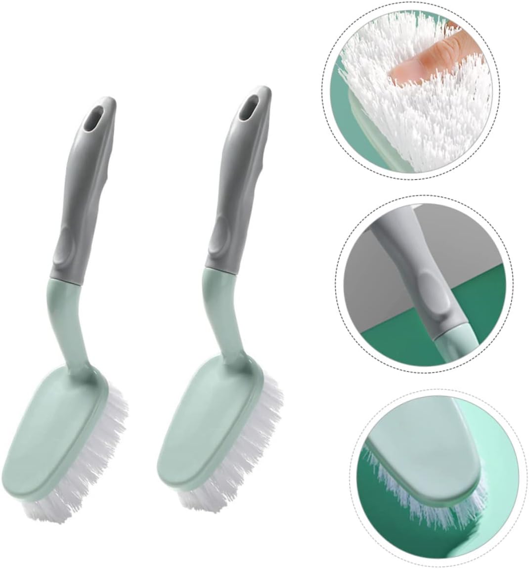 2pcs Ergonomic Floor Brush Bathtub Brush for Shower Cleaning