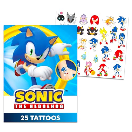 Nintendo Sonic Temporary Tattoos for Kids and Adults