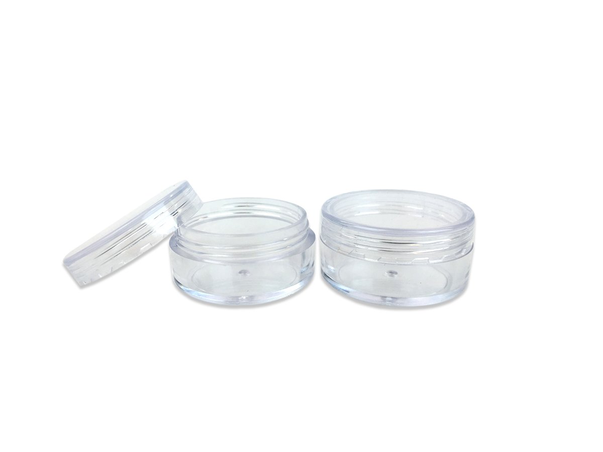Beauticom 10G Clear Round Jars with Screw Cap - 1000 Pieces BPA Free