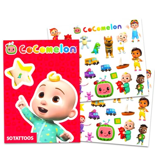 Cocomelon Party Favor Set with 100 Stickers and 100 Tattoos