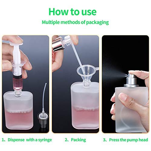 2 Pack 50ml Frosted Glass Spray Bottles Refillable Perfume Atomizers