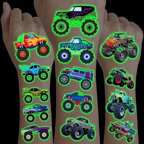 96PCS Monster Truck Temporary Tattoos for Kids