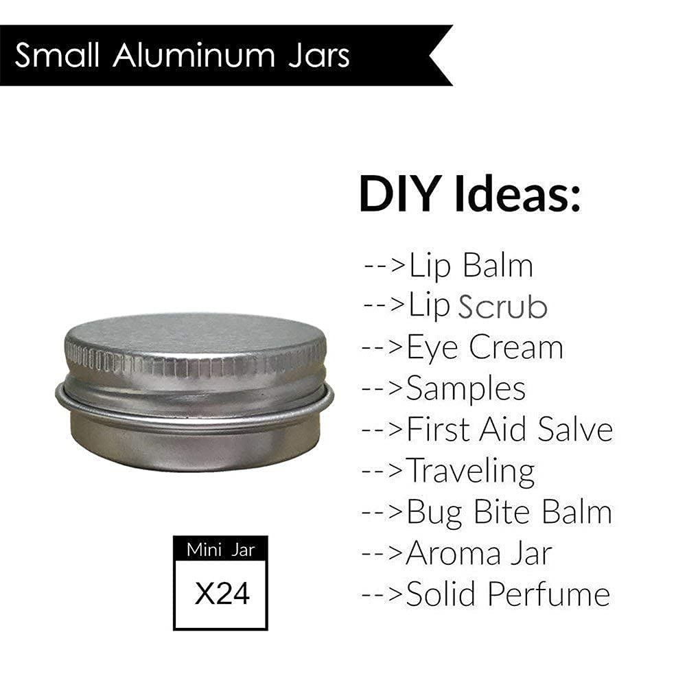 JOYWEE 24 Pack 5 Oz Aluminum Tin Jars with Screw Cap Lid