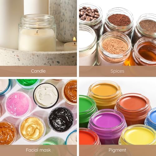 8oz Clear Glass Jars with Lids 3 Pack