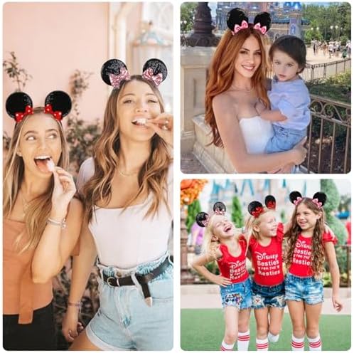 Tobeffect Mouse Ears Hair Clips Pack Cute Bow Accessories for Women