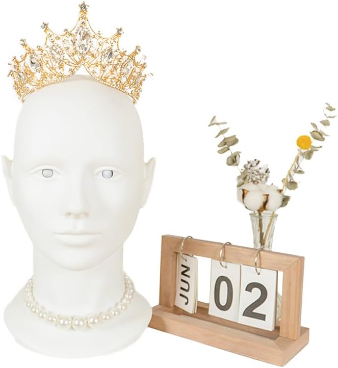 Miaomanzi PVC Female Mannequin Head White Display Stand