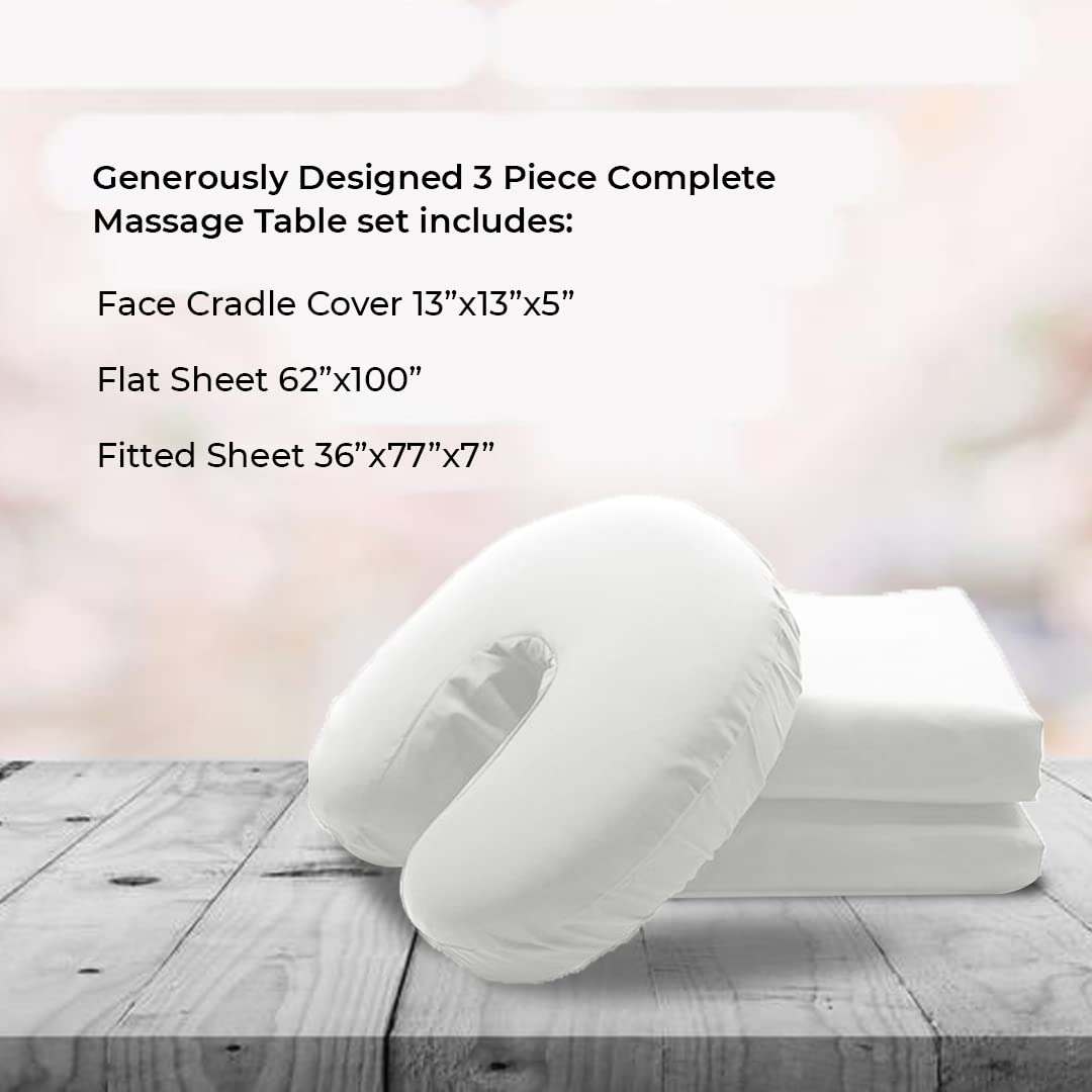 Avalon Care Microfiber Massage Table Sheets 3-Piece Set