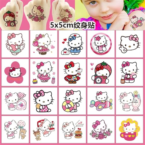 40pcs Temporary Cat Tattoos for Kids Birthday Party Supplies