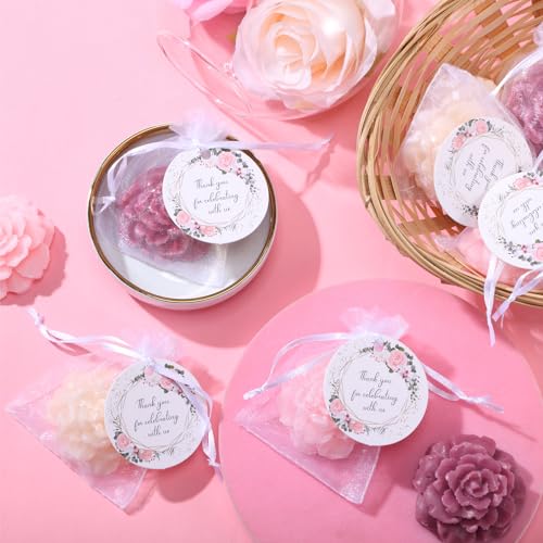 Demissle 24 Piece Rose Flower Soap Gift Favor Set