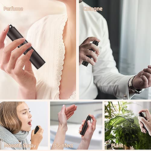 LISAPACK 8ML Perfume Spray Bottle Set 3PCS Portable Travel Dispenser Black