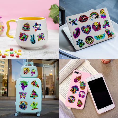 96 PCS Neon Glow In The Dark Temporary Tattoos for Kids