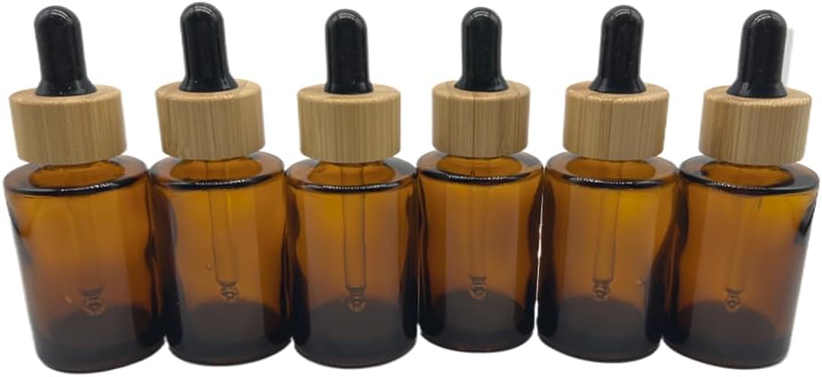 Brown Glass Dropper Bottles 30ml 6 Pack