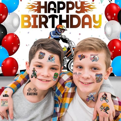 CAVALATAT Dirt Bike Temporary Tattoos for Kids 50PCS
