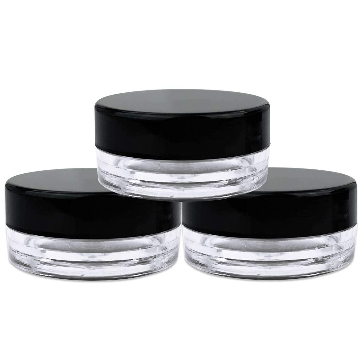 Beauticom 3G Round Jars with Black Lids - 1000pcs BPA Free
