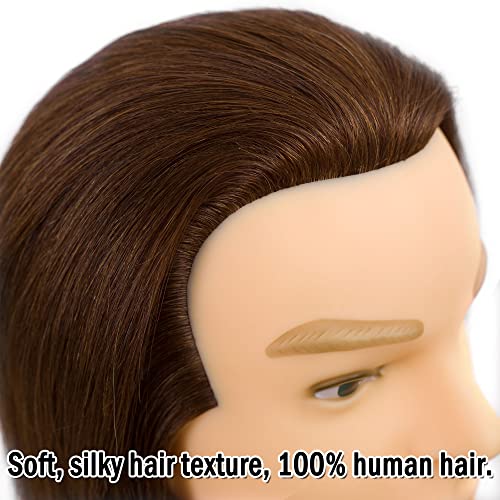 DIRUISI Male Mannequin Head with Human Hair