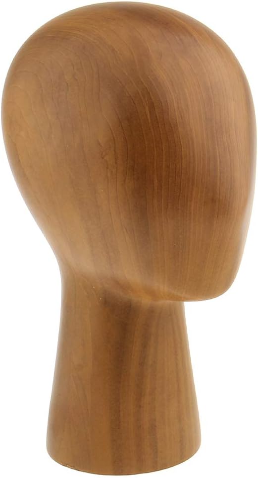 Abstract GFRP Wooden Mannequin Head Display Stand