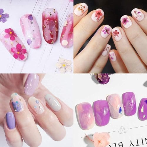 LPOne 60 Pcs 3D Dried Flowers Resin Nail Art Stickers