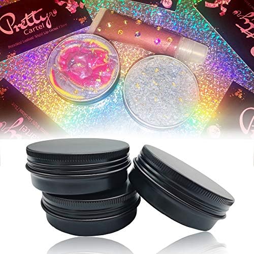 12 Pack 2 Oz Black Aluminum Jar with Screw Lid
