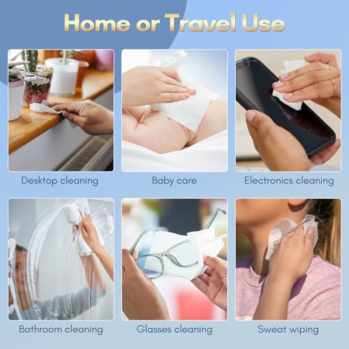 PoeticEHome Soft Dry Wipe 6 Pack 100 Cotton Face Tissues
