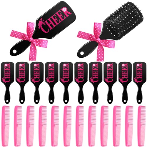 12 Set Cheer Hair Brush and Comb Set with Polka Dots