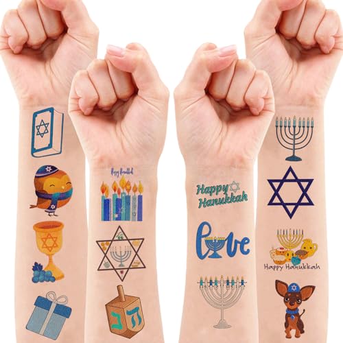 100 PCS Happy Hanukkah Temporary Tattoos Sticker