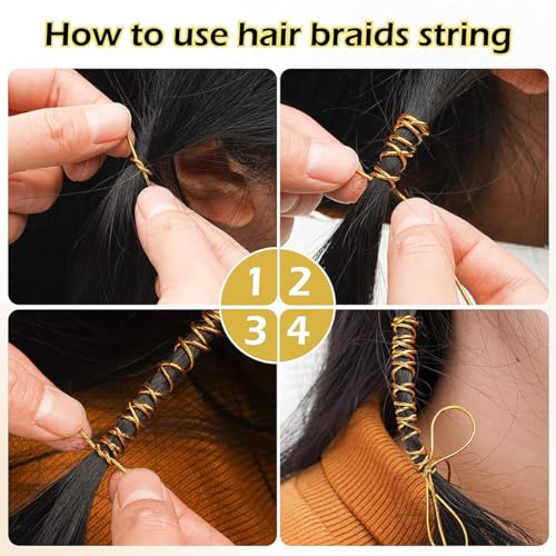 Gold Sliver Dreadlock Braids Hair Accessories 2 Pieces