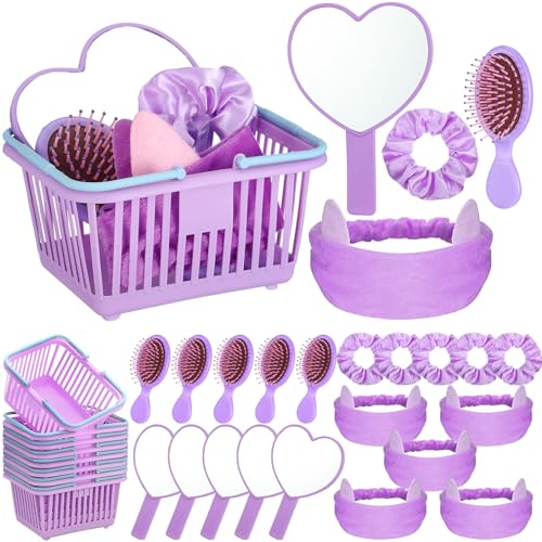 32 Pcs Spa Party Supplies Set with 8 Mirrors and 8 Headbands