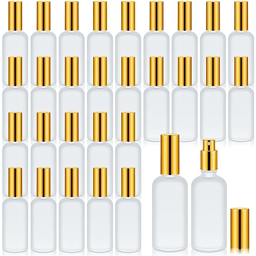 Roshtia 30 Pcs Gold Glass Spray Bottle Refillable Perfume Atomizer