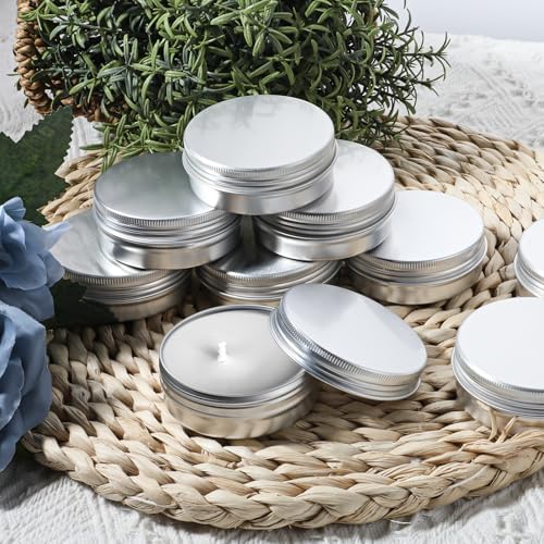 48 Pcs Screw Top Aluminum Round Tins 2 Oz Storage Jar Set