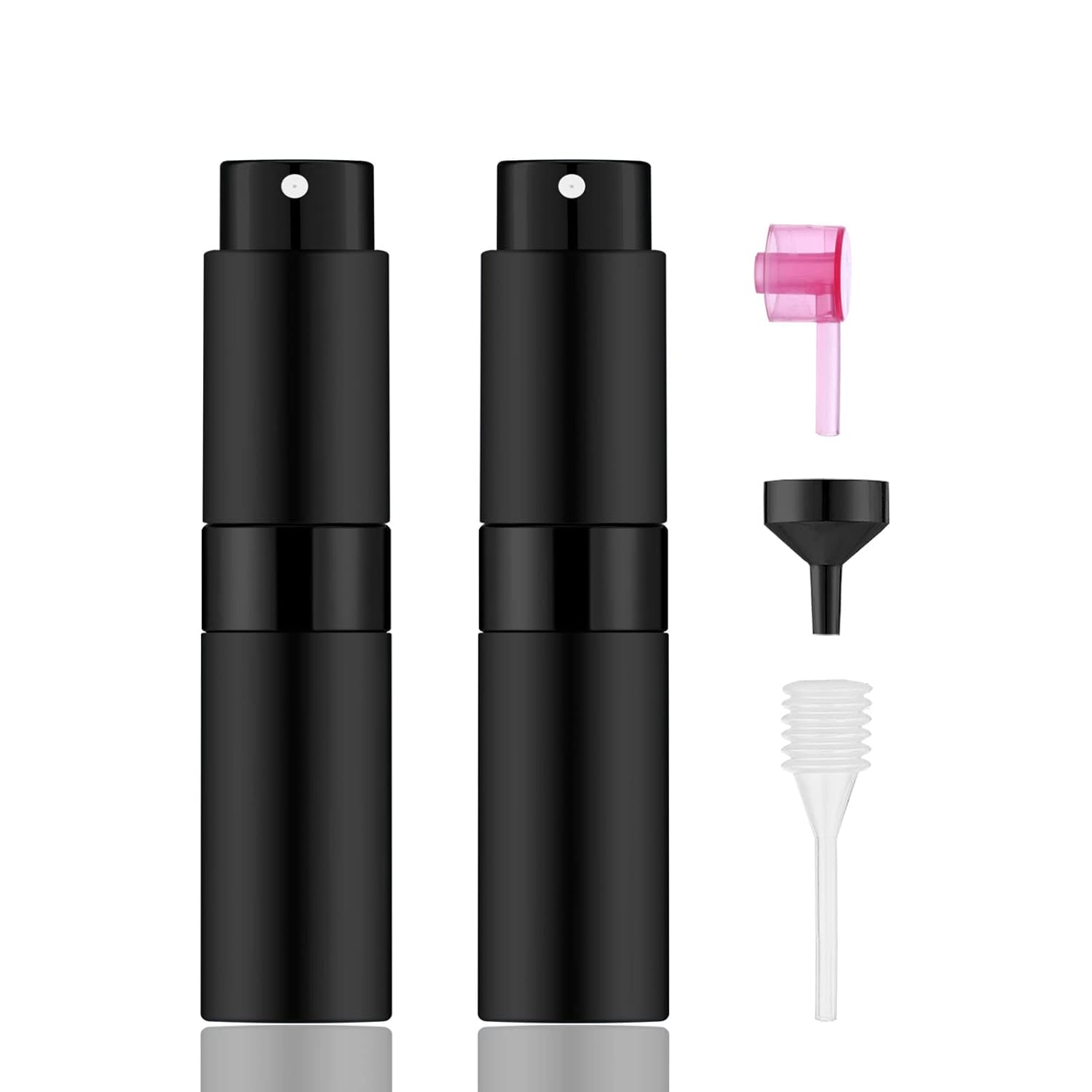 2PCS 8ml Mini Perfume Atomizer Bottles Matte Black