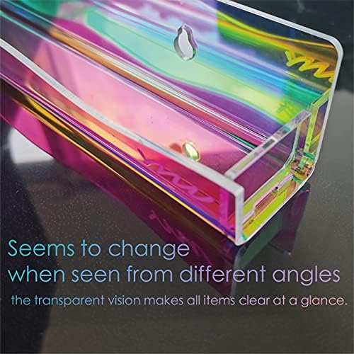 YMVV 15-Inch Wall Mounted Nail Polish Rack6 Pack Clear Rainbow Organizer