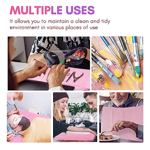 Makartt 50Pcs Pink Disposable Nail Mats