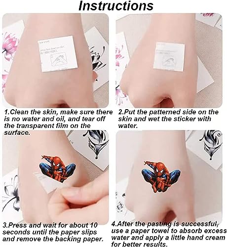 Cute Spider Temporary Tattoos for Kids and Adults
