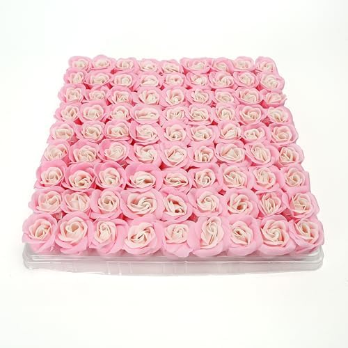 81PCS Scented Soap Roses Pink Floral Bath Petals Bouquet