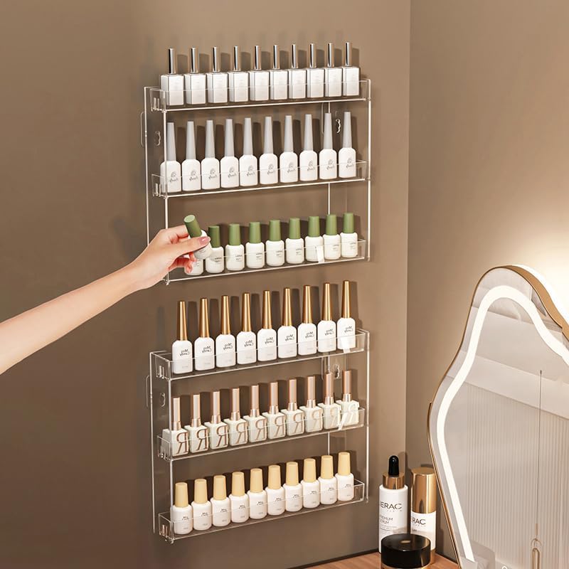 3 Layer Makeup Organizer Wall Mounted with Anti-Slip Adhesive