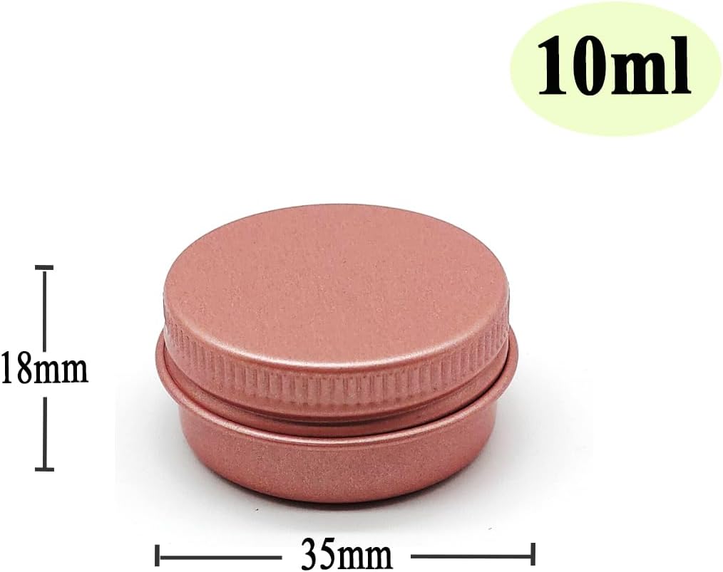 24 Pack Matte-Pink Aluminum Tin Jar for Cosmetics
