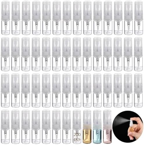 200 PCS Clear Glass Spray Bottles Refillable and Portable