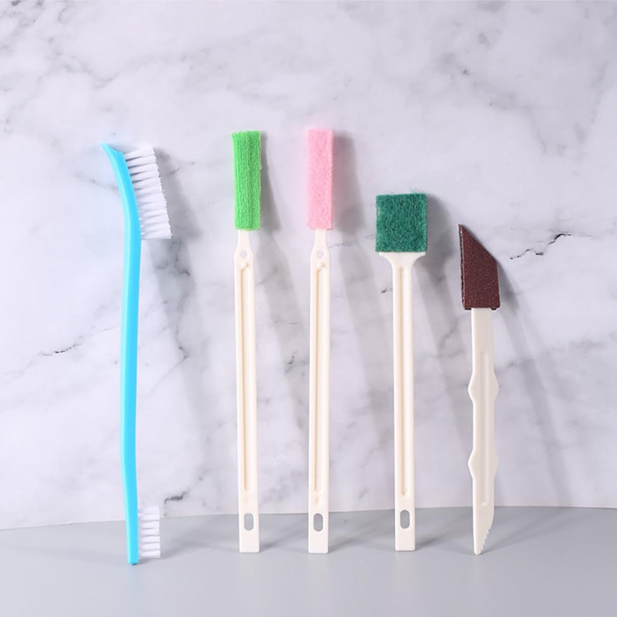 7pcs Long Handle Tile Cleaner Brush Set for Bathroom and Cleaning Tools
