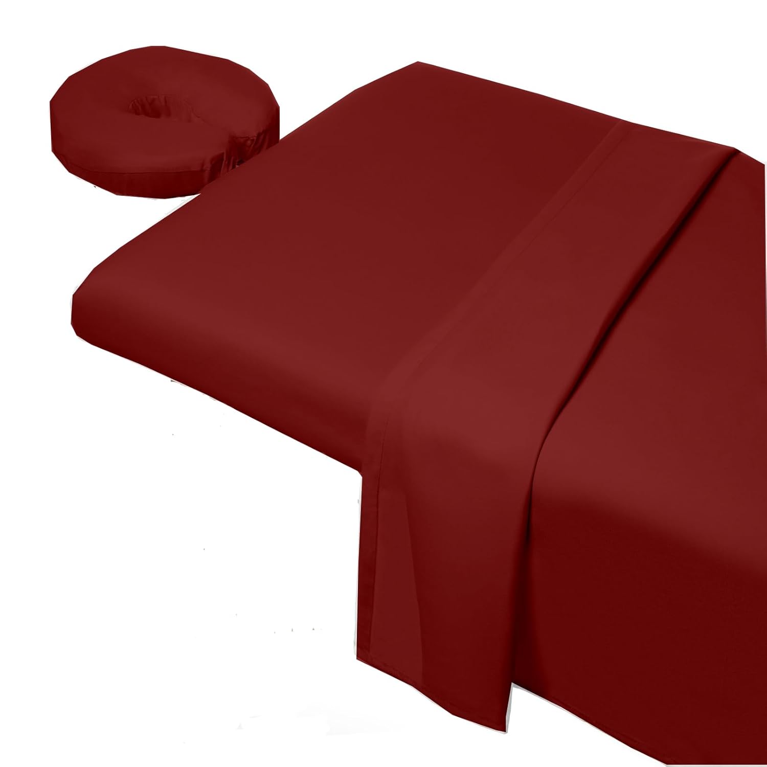 Burgundy Microfiber Massage Sheet Set - 3 Piece for Spa and Salon