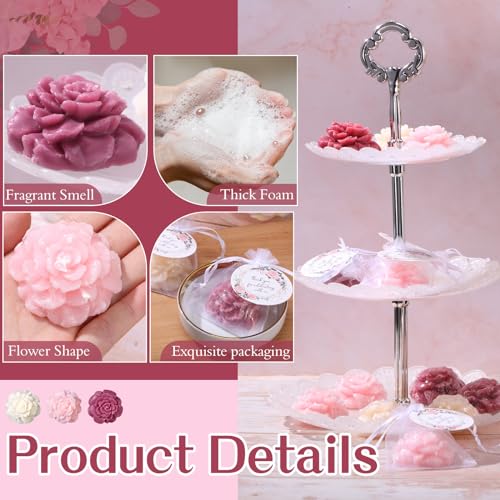 Demissle 24 Piece Rose Flower Soap Gift Favor Set