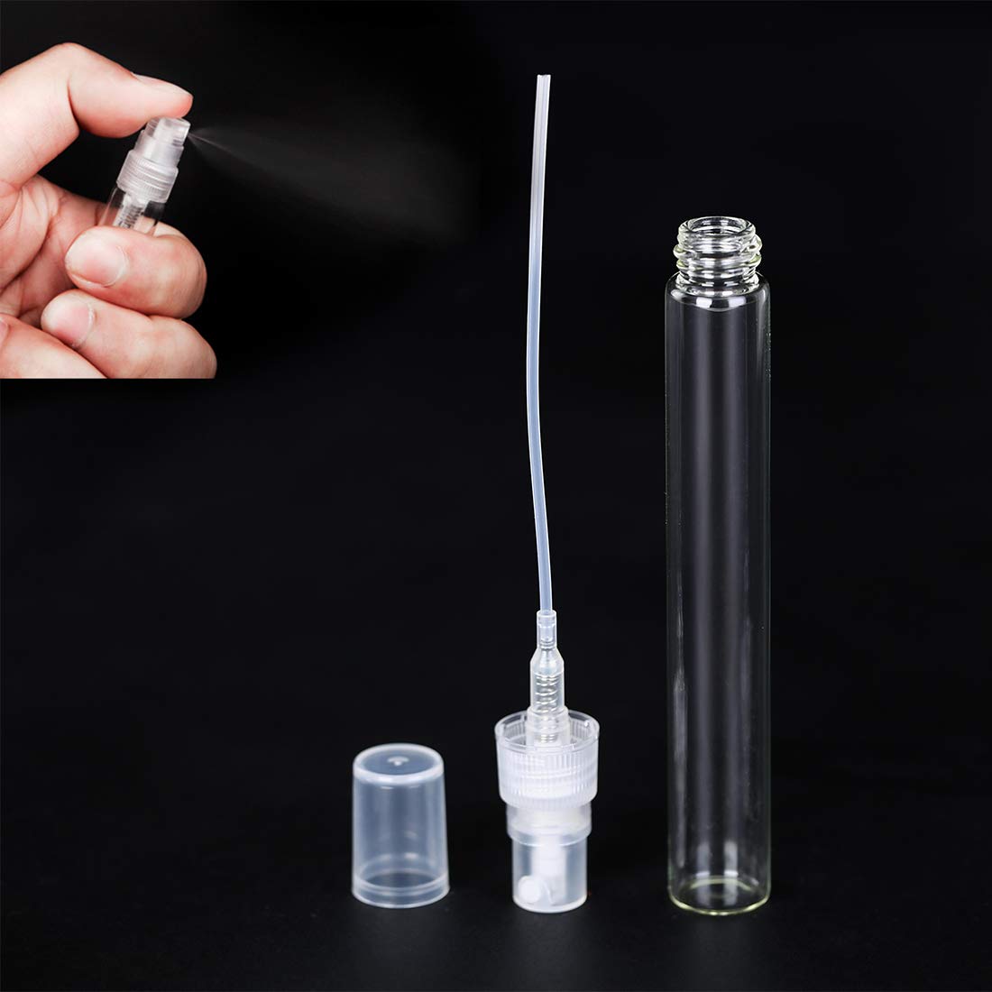 30Pcs 10ml Clear Glass Refillable Spray Bottles