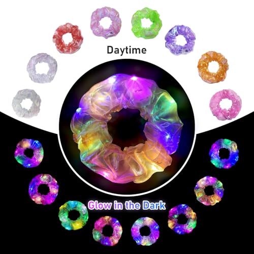 Asawira 8 Pcs Light Up Mermaid Scrunchies for Girls and Women