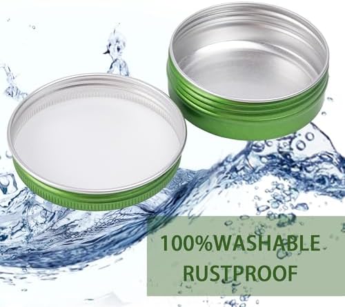 24 Pack 4oz Aluminum Tin Jars with Screw Lids and Blank Labels - Green
